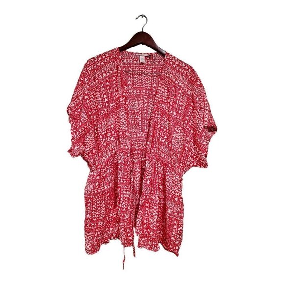 Victoria's Secret Womens One Size Red Heart Kimono Robe Lightweight Valentines - Picture 1 of 12